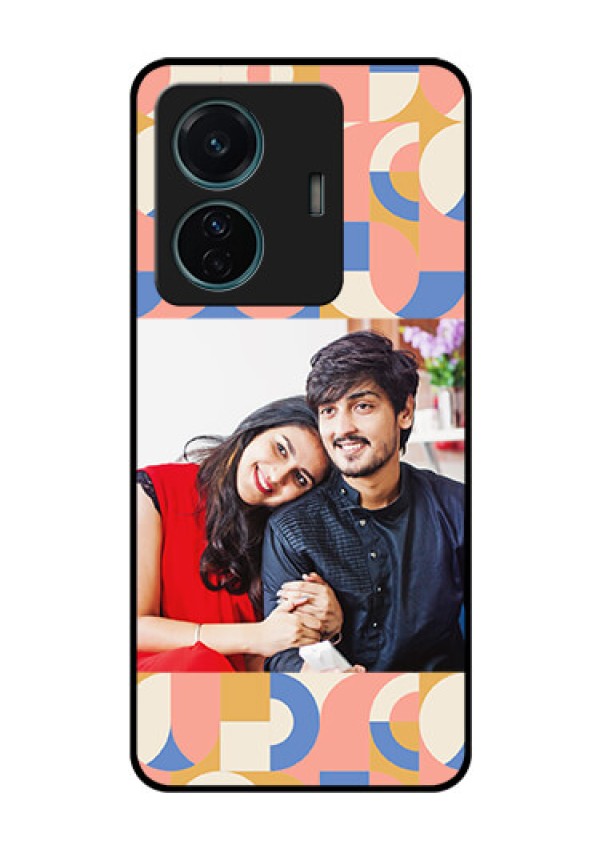 iQOO Z6 Pro 5G Photo Printing on Glass Case - Semi-circle Maze Pattern Design