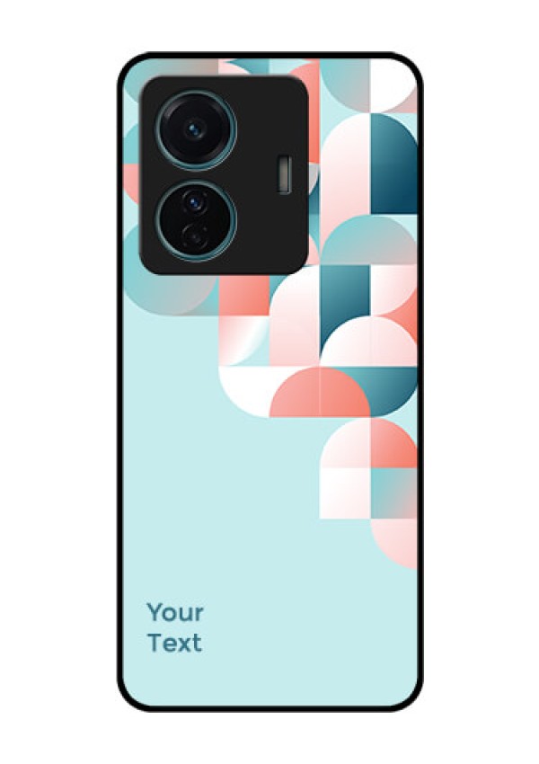 iQOO Z6 Pro 5G Custom Glass Phone Case - Stylish Semi-circle Pattern Design
