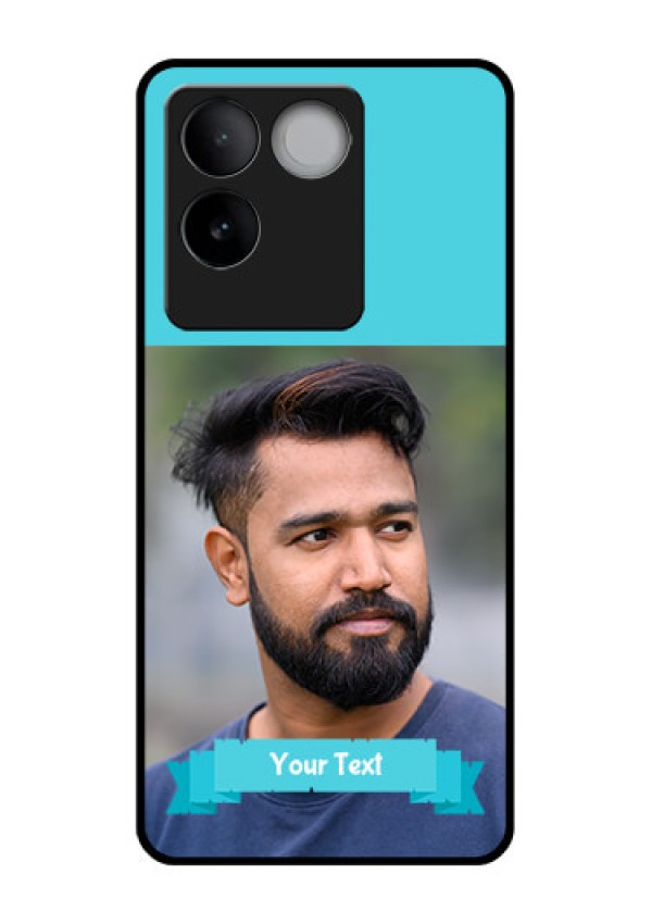 iQOO Z7 Pro 5G Custom Glass Phone Case - Blue Color Design