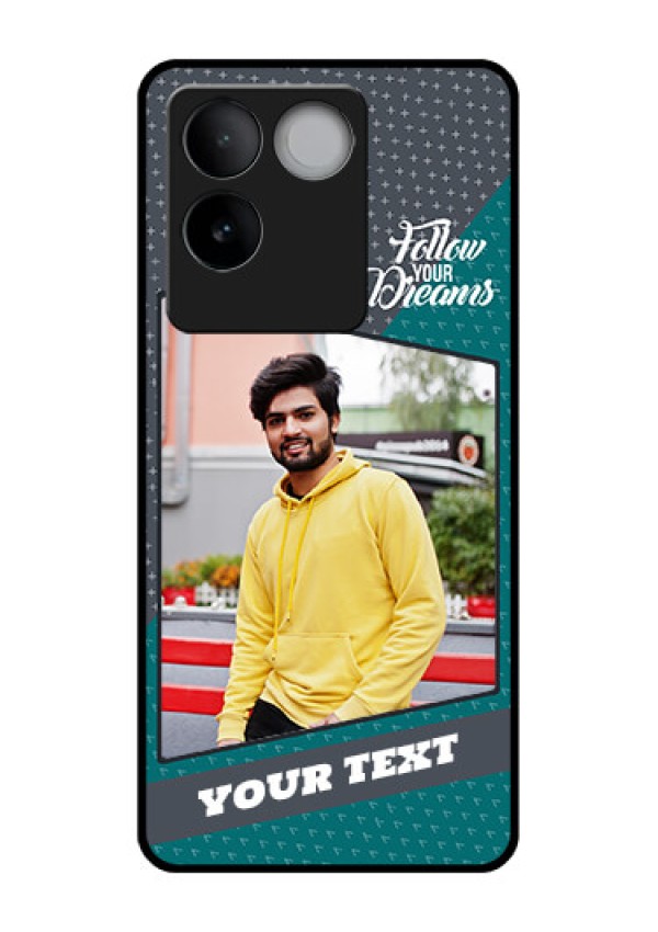iQOO Z7 Pro 5G Custom Glass Phone Case - Background Pattern Design With Quote