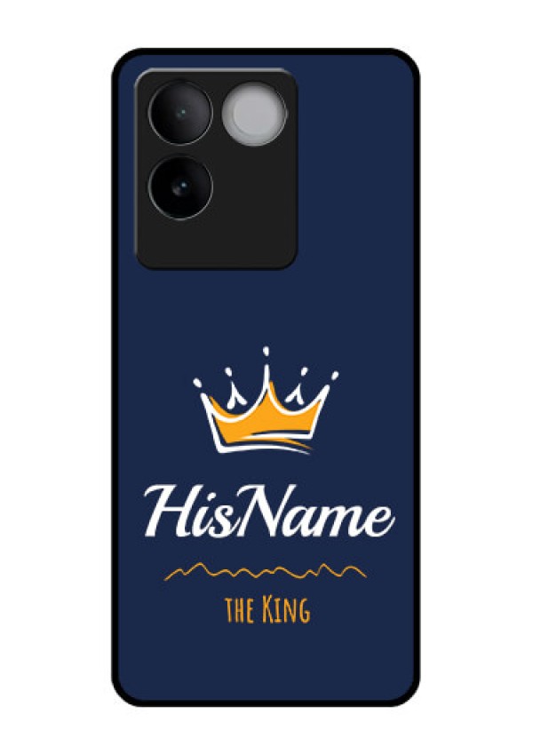 iQOO Z7 Pro 5G Custom Glass Phone Case - King With Name Design