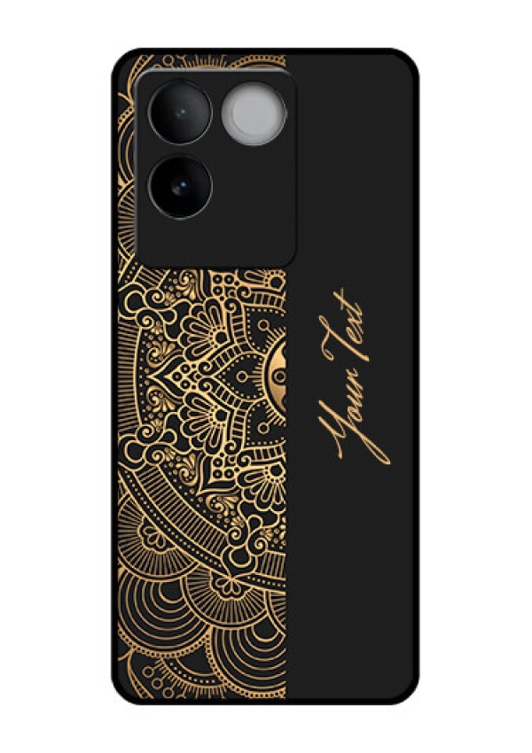 iQOO Z7 Pro 5G Custom Glass Phone Case - Mandala Art With Custom Text Design
