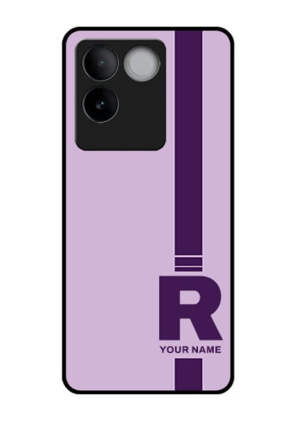 iQOO Z7 Pro 5G Custom Glass Phone Case - Simple Dual Tone Stripe With Name Design