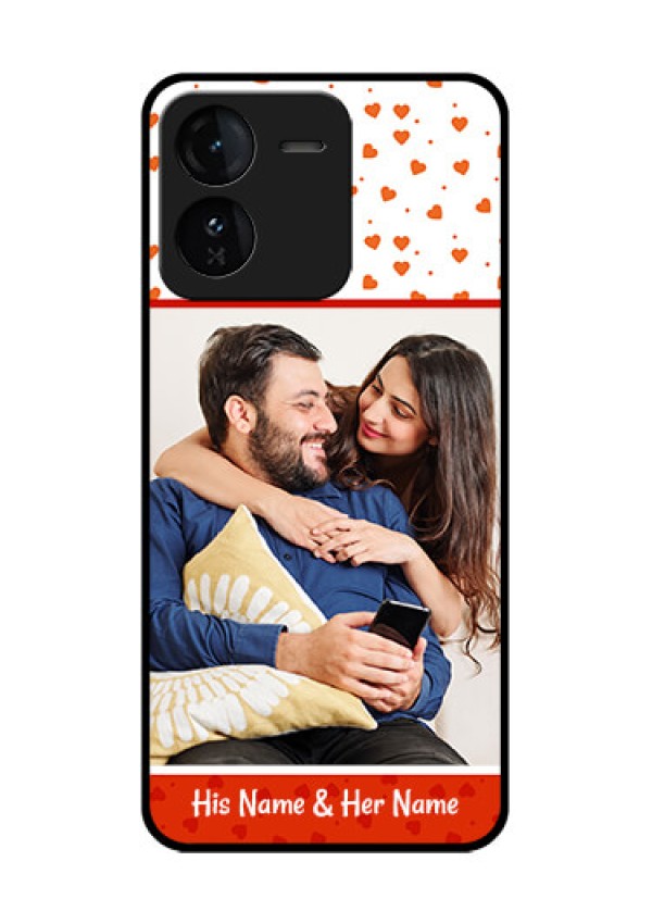iQOO Z9 5G Custom Glass Phone CaseOrange Love Symbol Design