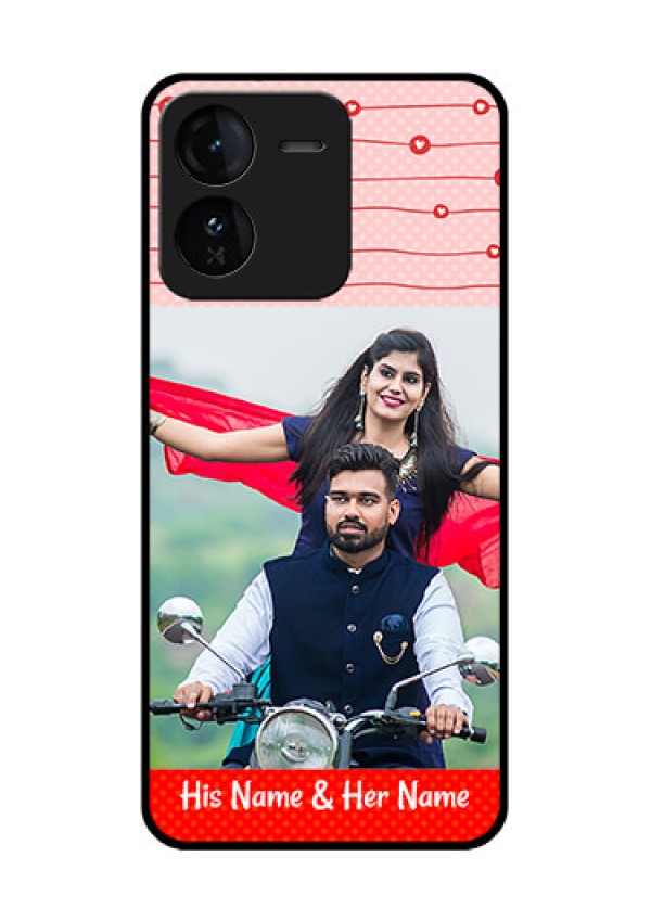 iQOO Z9 5G Custom Glass Phone CaseRed Pattern Case Design