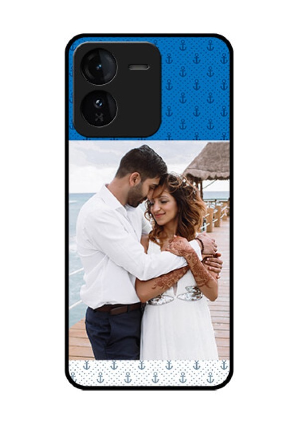 iQOO Z9 5G Custom Glass Phone CaseBlue Anchors Design