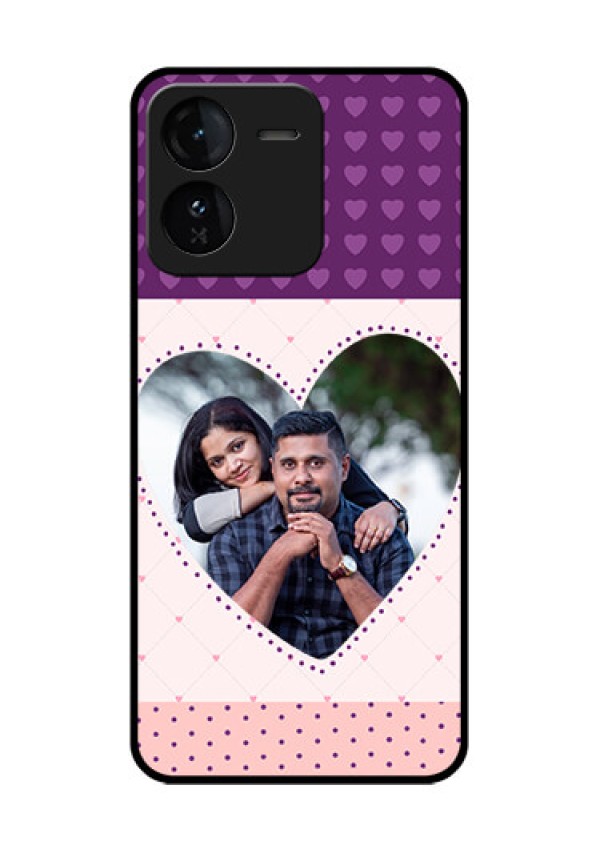 iQOO Z9 5G Custom Glass Phone CaseViolet Love Dots Design