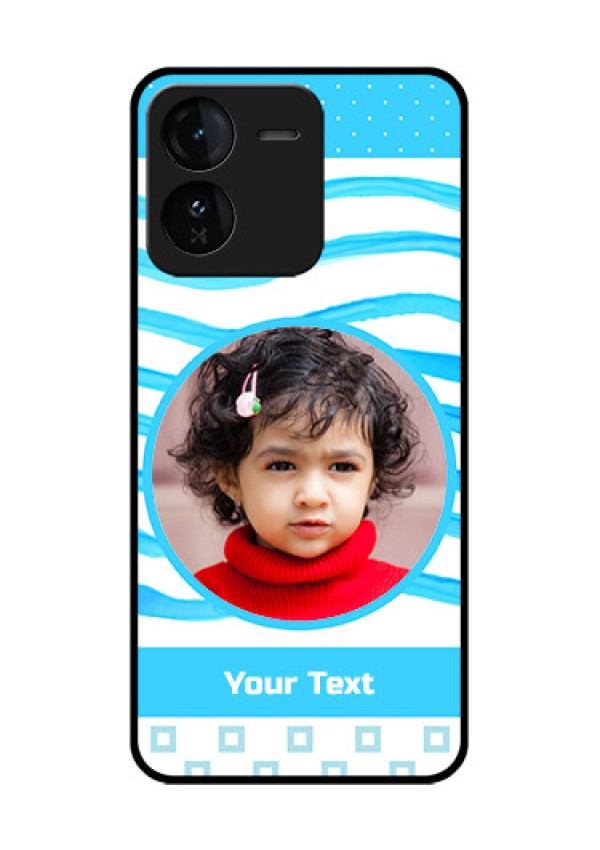 iQOO Z9 5G Custom Glass Phone CaseSimple Blue Case Design