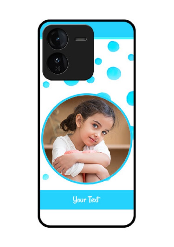 iQOO Z9 5G Custom Glass Phone CaseBlue Bubbles Pattern Design