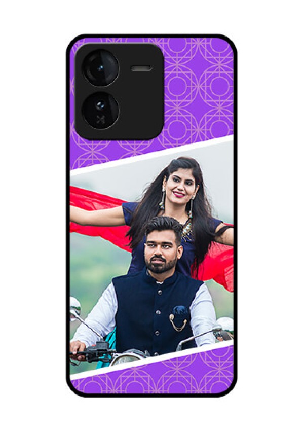iQOO Z9 5G Custom Glass Phone CaseViolet Color Pattern Design