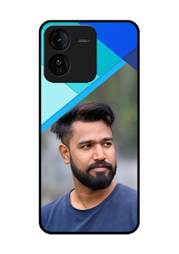 iQOO Z9 5G Custom Glass Phone CaseBlue Pattern Design