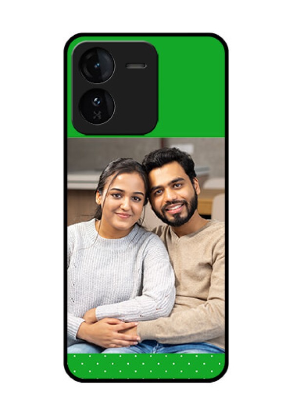 iQOO Z9 5G Custom Glass Phone CaseGreen Pattern Design