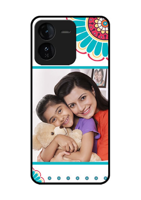 iQOO Z9 5G Custom Glass Phone CaseFlower Design