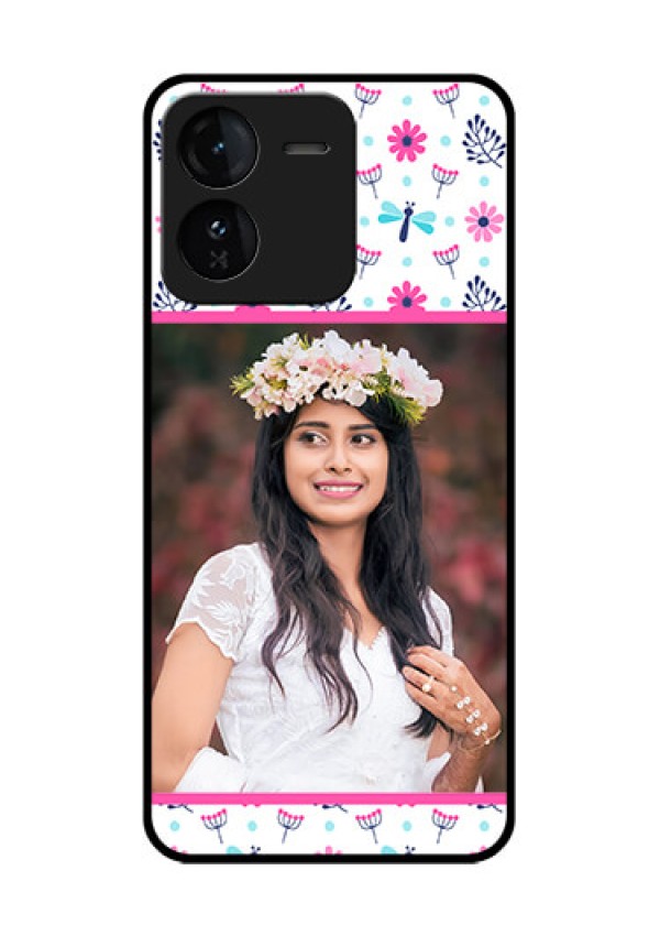 iQOO Z9 5G Custom Glass Phone CaseColorful Flower Design