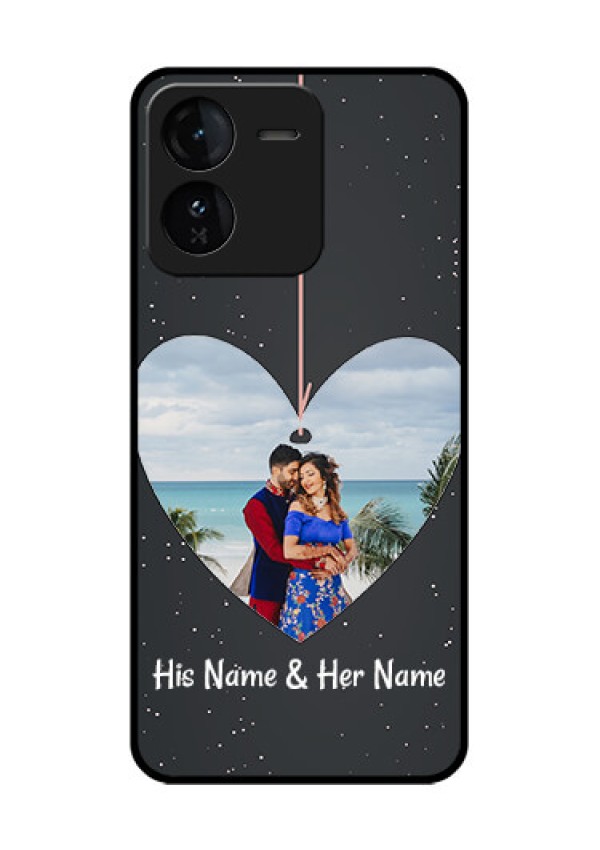 iQOO Z9 5G Custom Glass Phone CaseHanging Heart Design