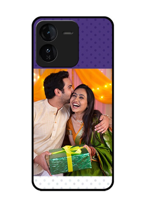 iQOO Z9 5G Custom Glass Phone CaseViolet Colored Pattern Design