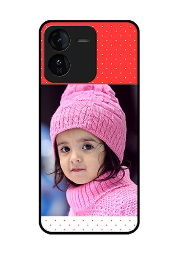 iQOO Z9 5G Custom Glass Phone CaseRed Pattern Design