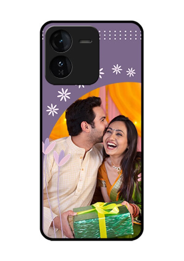 iQOO Z9 5G Custom Glass Phone CaseLavender Flowers Design