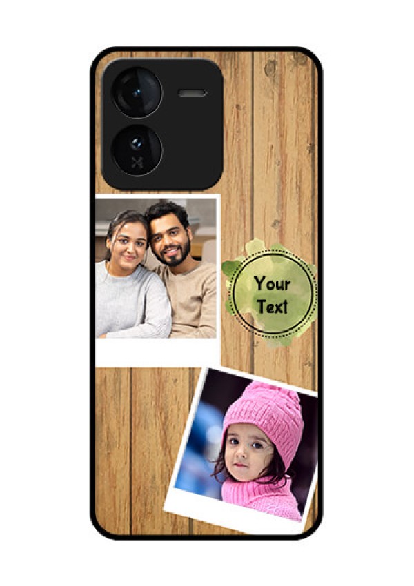 iQOO Z9 5G Custom Glass Phone CaseWooden Texture Design