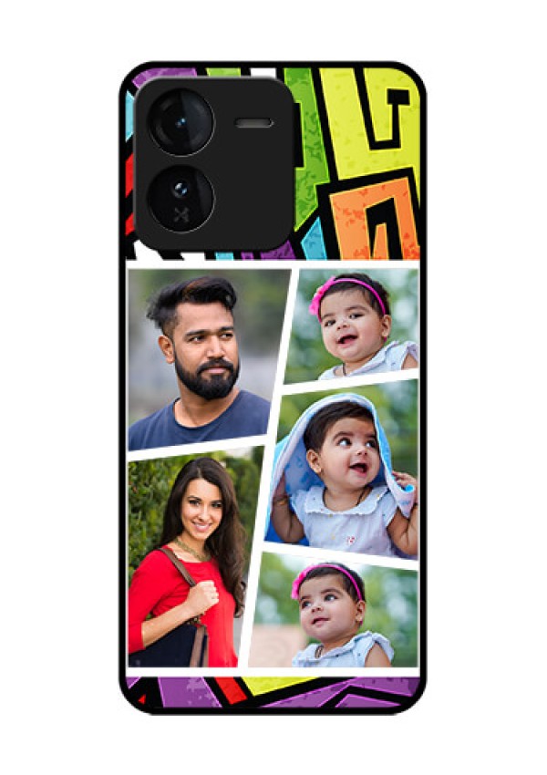 iQOO Z9 5G Custom Glass Phone CaseGraffiti Pattern Design