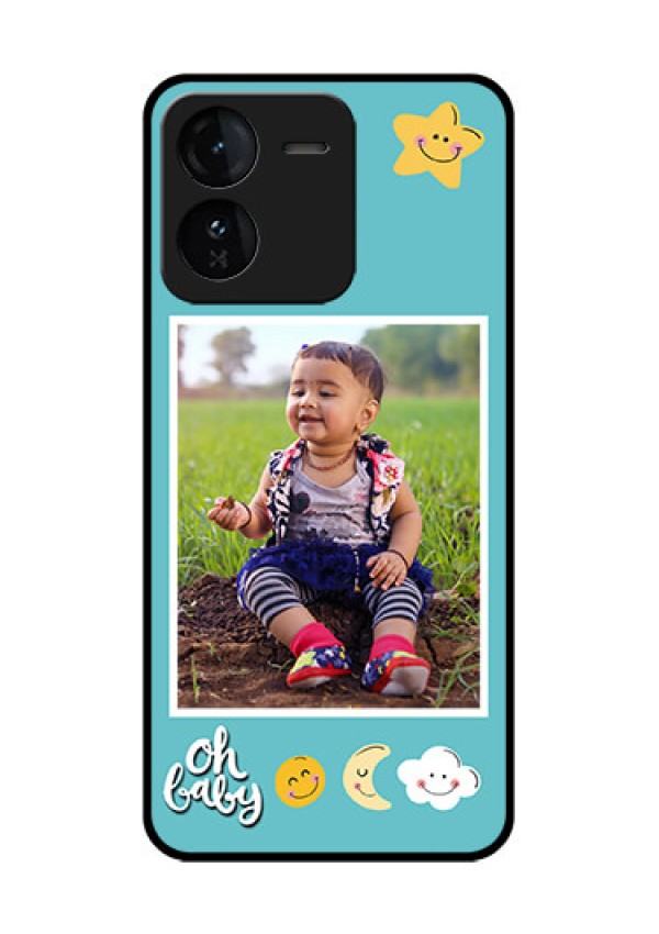 iQOO Z9 5G Custom Glass Phone CaseSmiley Kids Stars Design