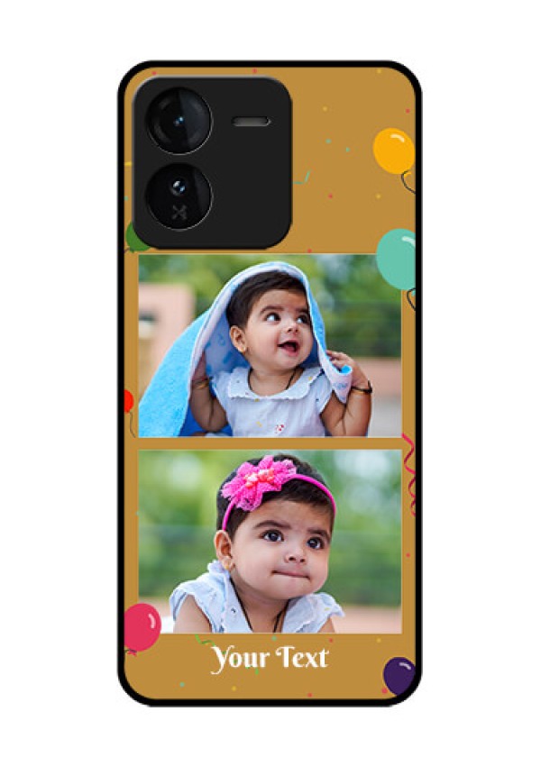 iQOO Z9 5G Custom Glass Phone CaseImage Holder With Birthday Celebrations Design