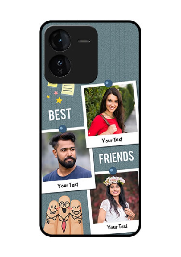 iQOO Z9 5G Custom Glass Phone CaseSticky Frames And Friendship Design