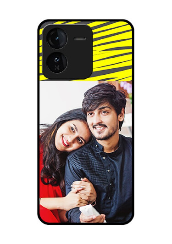 iQOO Z9 5G Custom Glass Phone CaseYellow Abstract Design