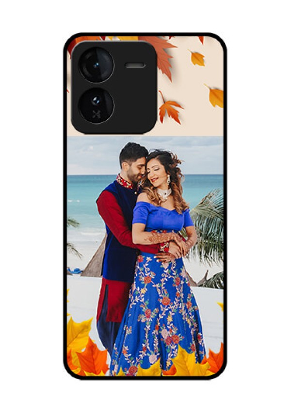 iQOO Z9 5G Custom Glass Phone CaseAutumn Maple Leaves Design