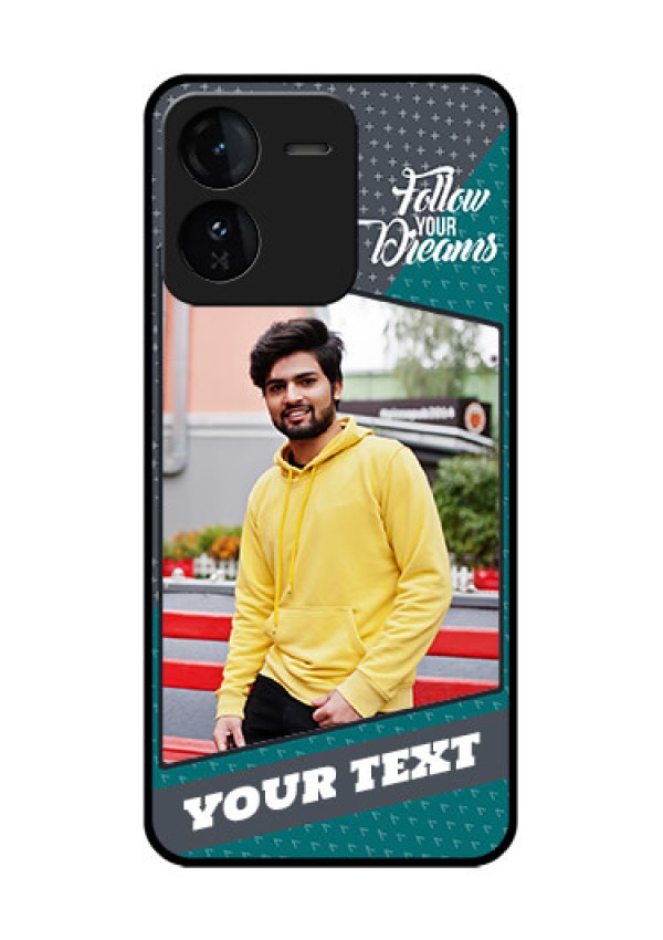 iQOO Z9 5G Custom Glass Phone CaseBackground Pattern Design With Quote
