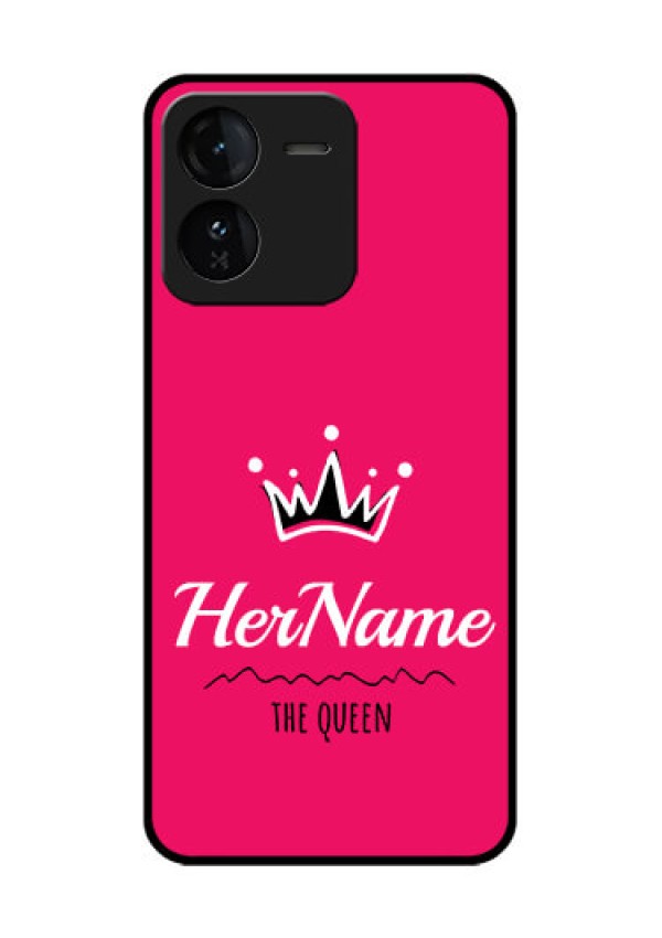 iQOO Z9 5G Custom Glass Phone CaseQueen With Name Design