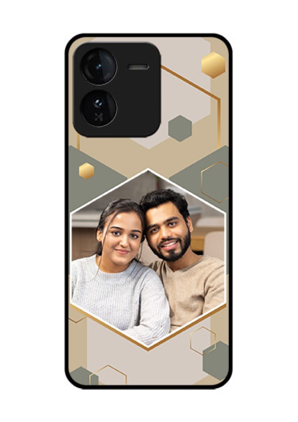 iQOO Z9 5G Custom Glass Phone CaseStylish Hexagon Pattern Design