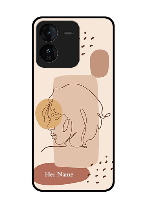 iQOO Z9 5G Custom Glass Phone CaseCalm Woman Line Art Design