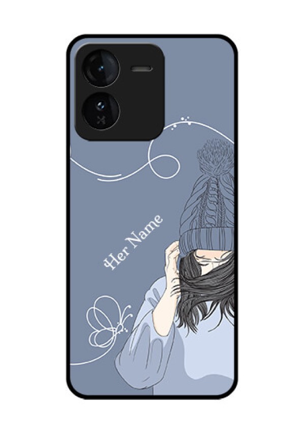 iQOO Z9 5G Custom Glass Phone CaseGirl In Winter Outfit Design
