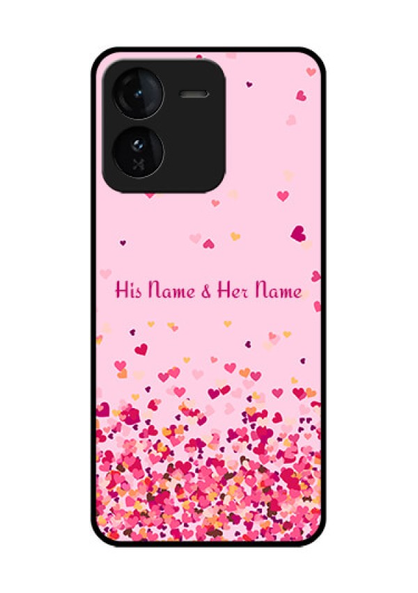iQOO Z9 5G Custom Glass Phone CaseFloating Hearts Design