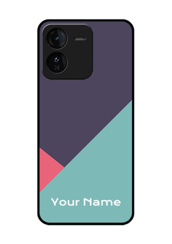 iQOO Z9 5G Custom Glass Phone CaseTri Color Abstract Design