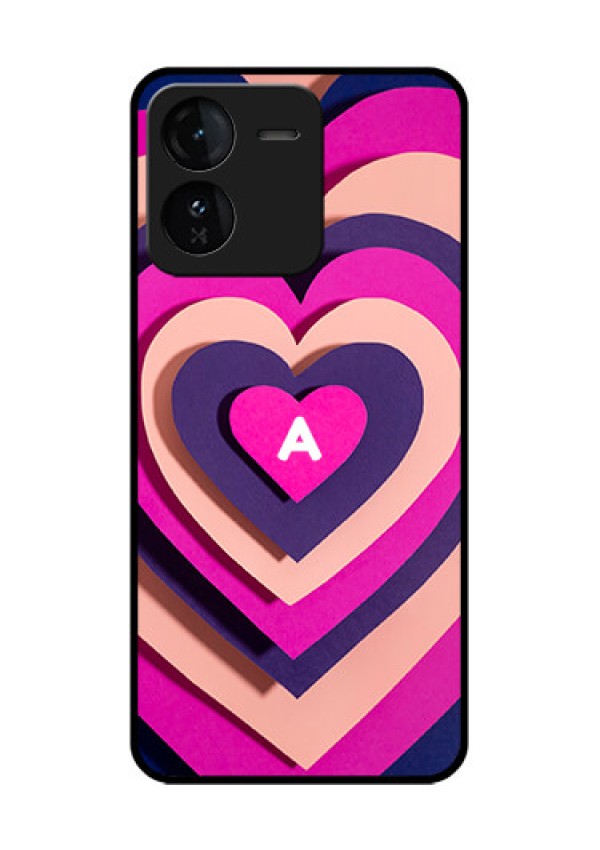 iQOO Z9 5G Custom Glass Phone CaseCute Heart Pattern Design