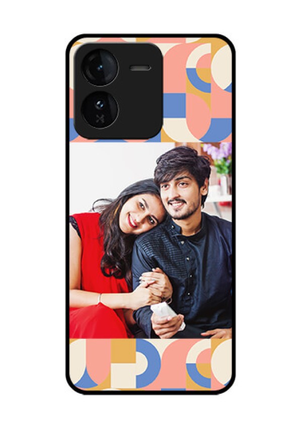 iQOO Z9 5G Custom Glass Phone CaseSemi - Circle Maze Pattern Design