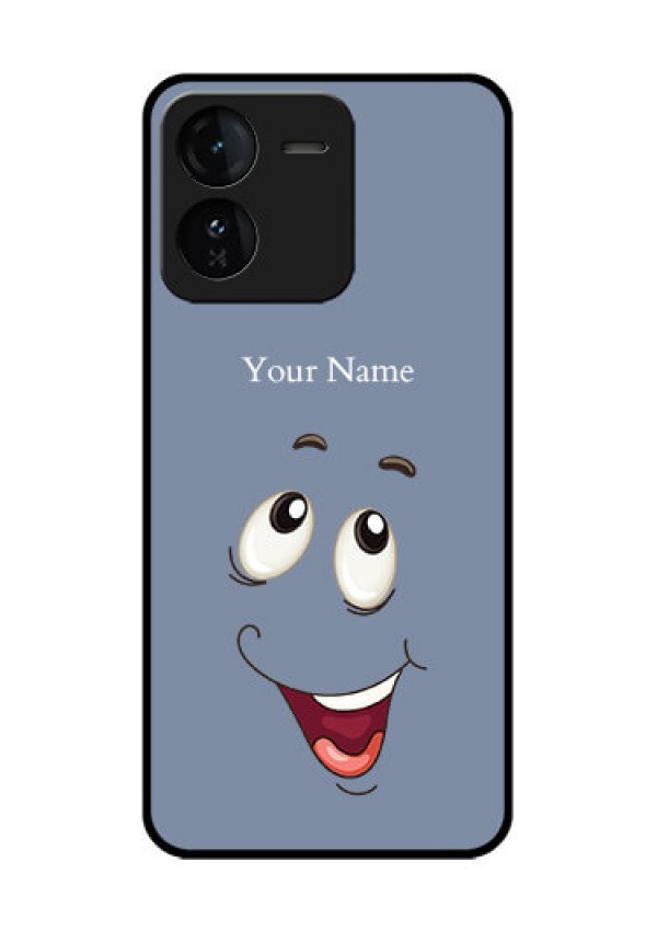 iQOO Z9 5G Custom Glass Phone CaseLaughing Cartoon Face Design