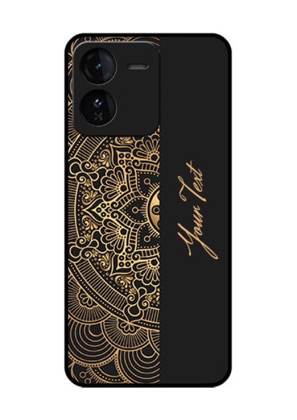 iQOO Z9 5G Custom Glass Phone CaseMandala Art With Custom Text Design