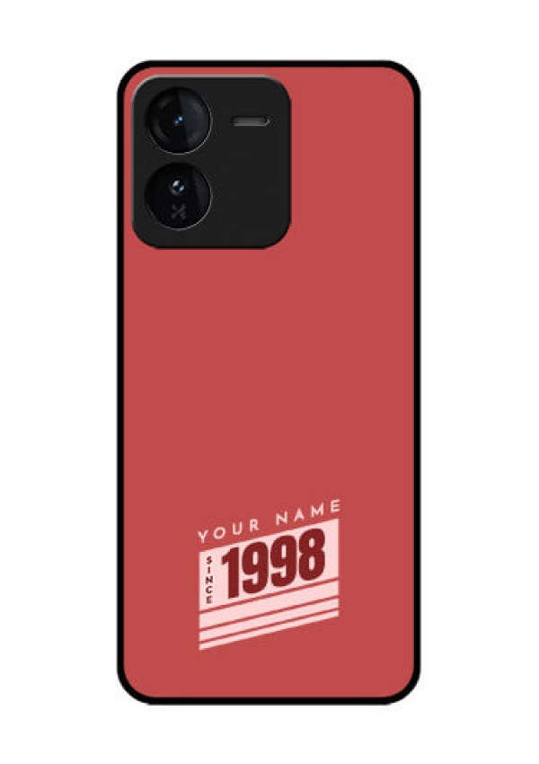 iQOO Z9 5G Custom Glass Phone CaseRed Custom Year Of Birth Design