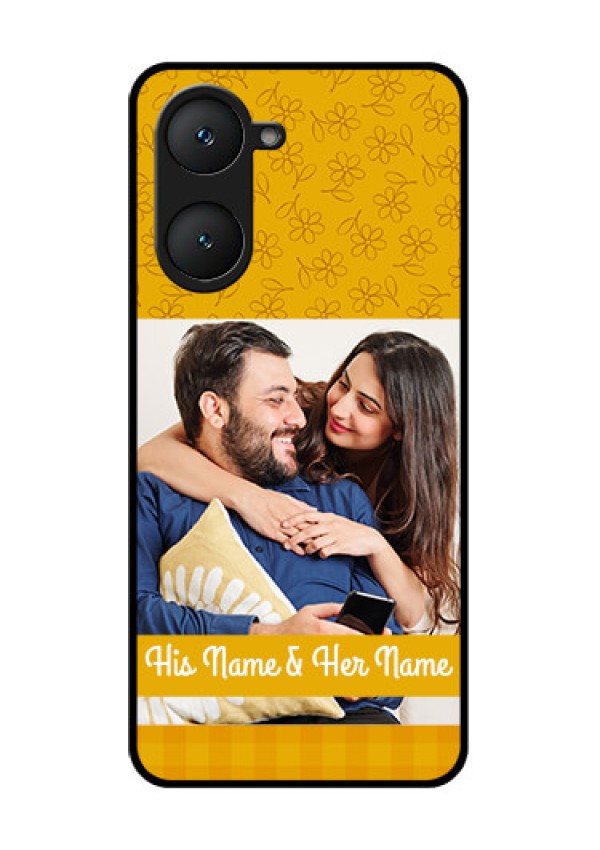 iQOO Z9 Lite 5G Custom Glass Phone Case - Yellow Floral Design