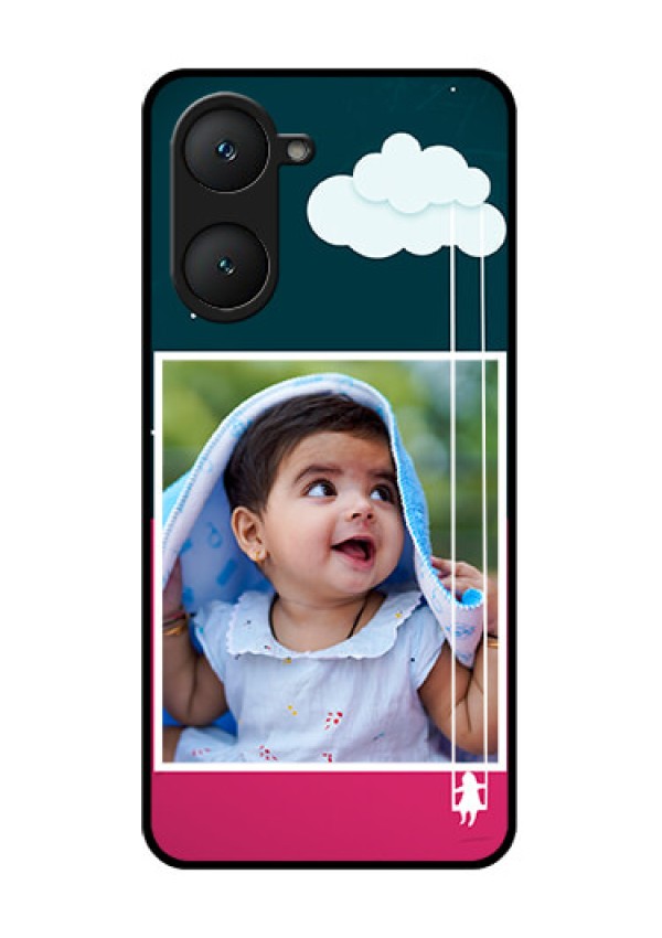 iQOO Z9 Lite 5G Custom Glass Phone Case - Cute Girl With Cloud Design