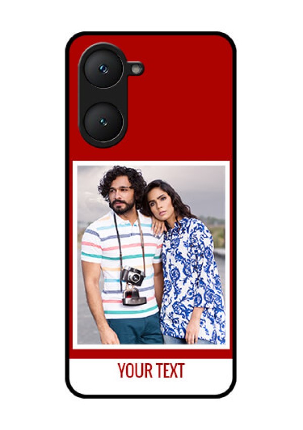 iQOO Z9 Lite 5G Custom Glass Phone Case - Red Color Design