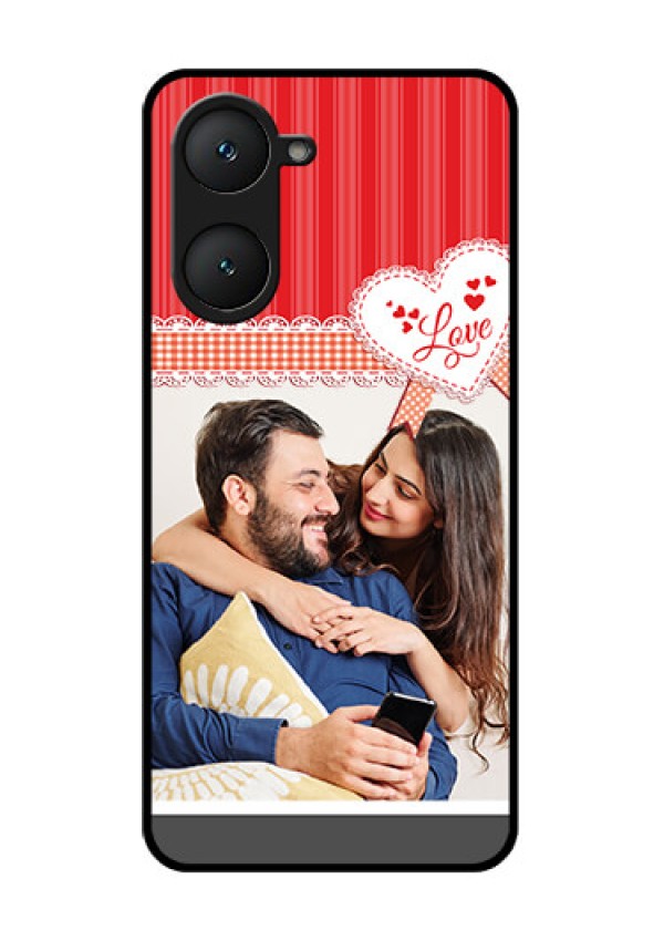 iQOO Z9 Lite 5G Custom Glass Phone Case - Red Love Pattern Design