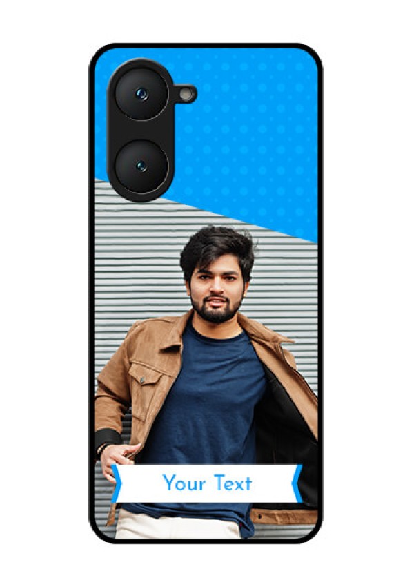 iQOO Z9 Lite 5G Custom Glass Phone Case - Simple Blue Color Design