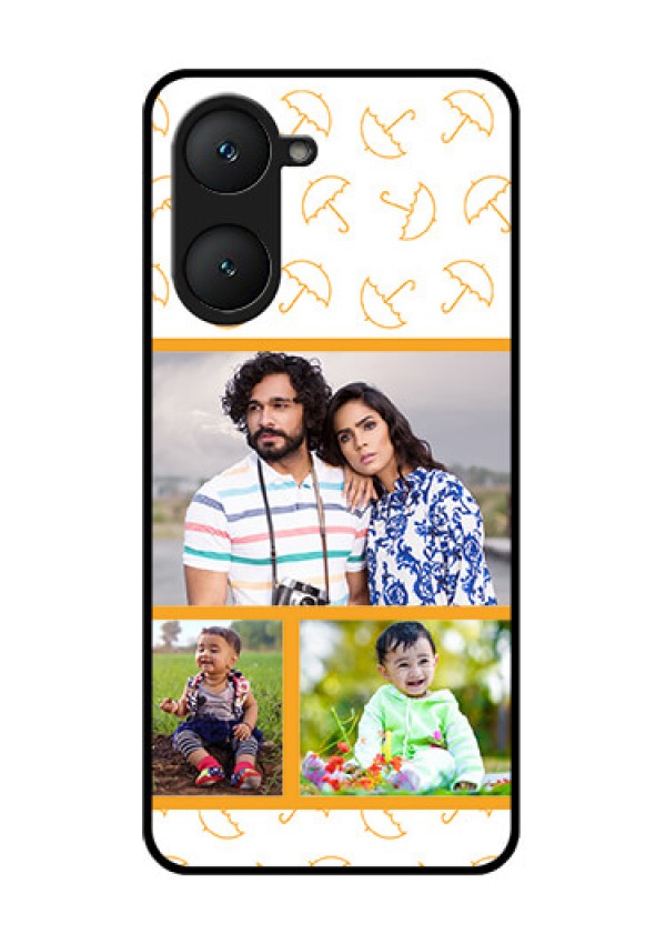 iQOO Z9 Lite 5G Custom Glass Phone Case - Yellow Pattern Design