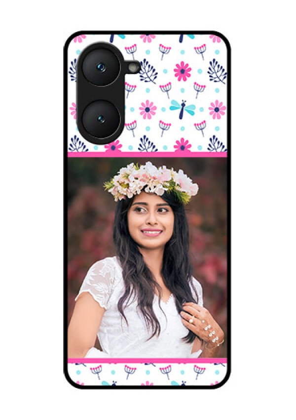 iQOO Z9 Lite 5G Custom Glass Phone Case - Colorful Flower Design