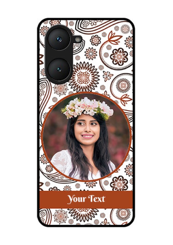 iQOO Z9 Lite 5G Custom Glass Phone Case - Abstract Flower Design