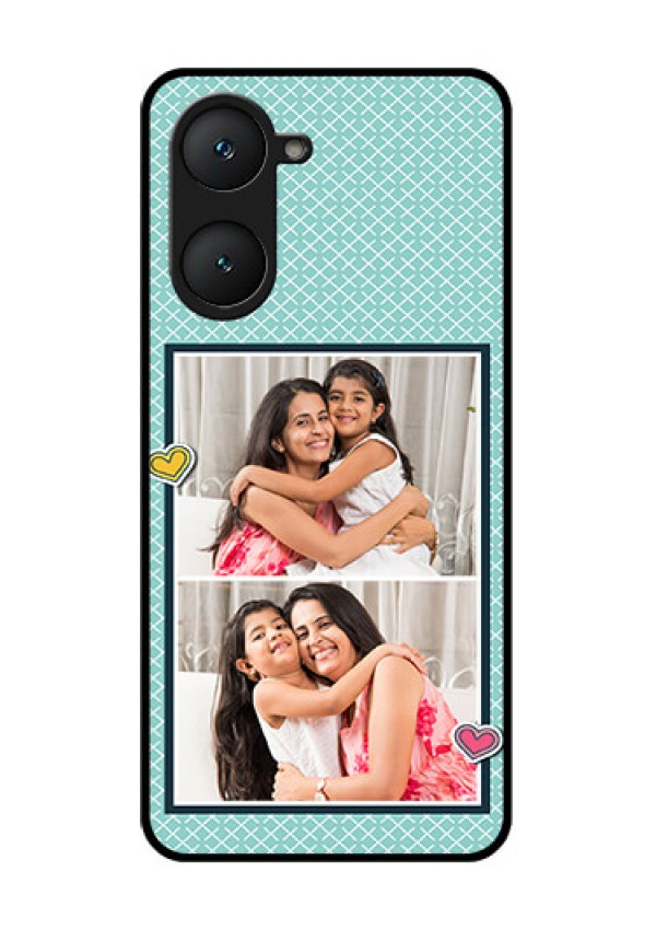 iQOO Z9 Lite 5G Custom Glass Phone Case - 2 Image Holder With Pattern Design